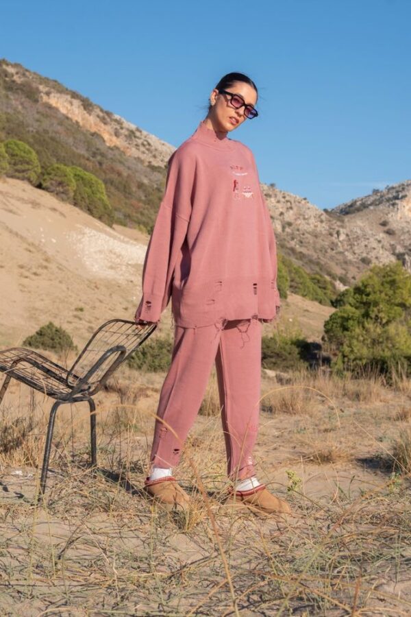 knit set pink