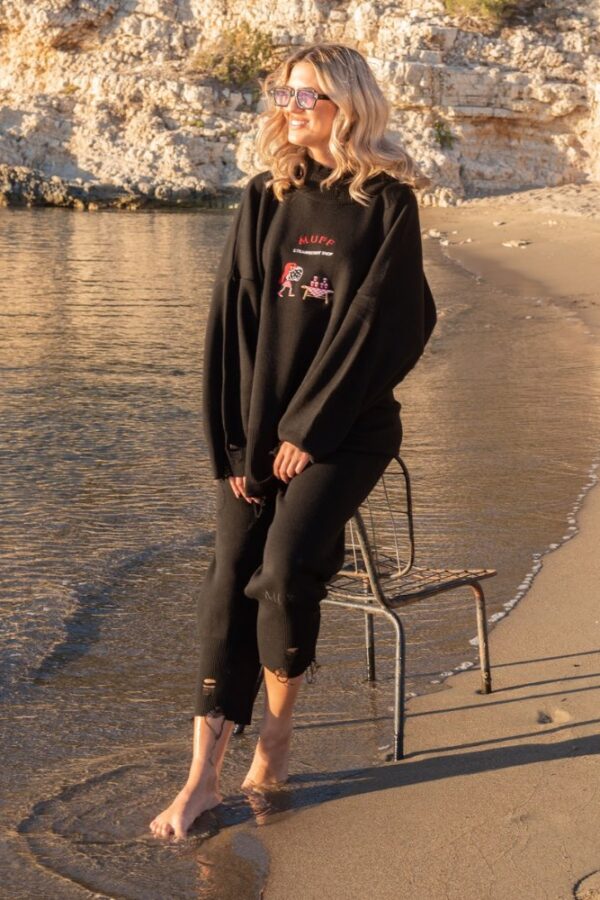 knit set black