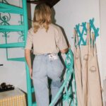 jean wide leg with patch