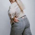 muff grey jean wide leg ψηλομεσο