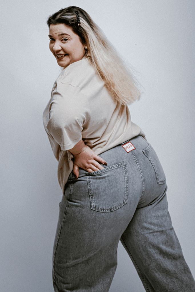 muff grey jean wide leg ψηλομεσο